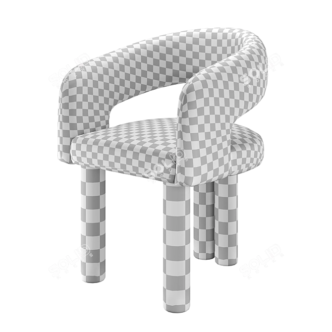 Pecola Soft Chair Fox Fur 3D model image 4