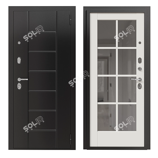 Bravo 20 Metal Entrance Door 3D model image 1