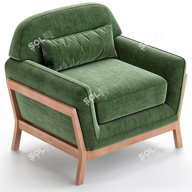 Ennis Textile Lounge Chair 3D model image 1
