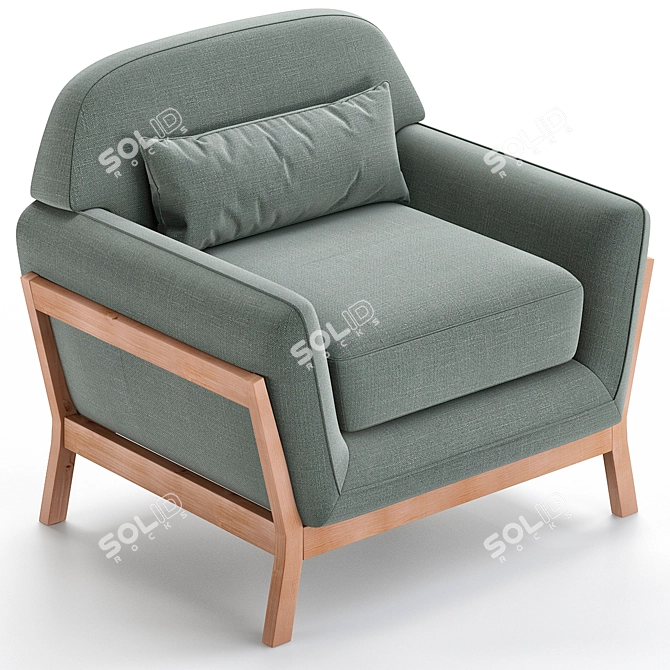 Ennis Textile Lounge Chair 3D model image 2