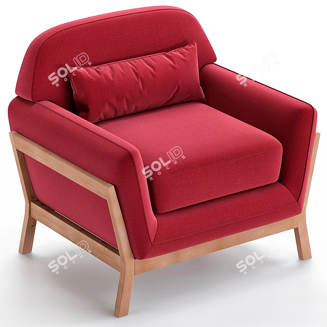 Ennis Textile Lounge Chair 3D model image 3