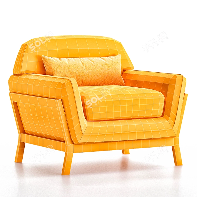 Ennis Textile Lounge Chair 3D model image 4