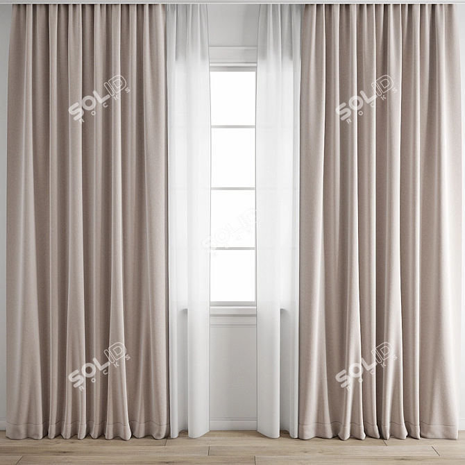 Polygonal Curtain Model Set 3D model image 1