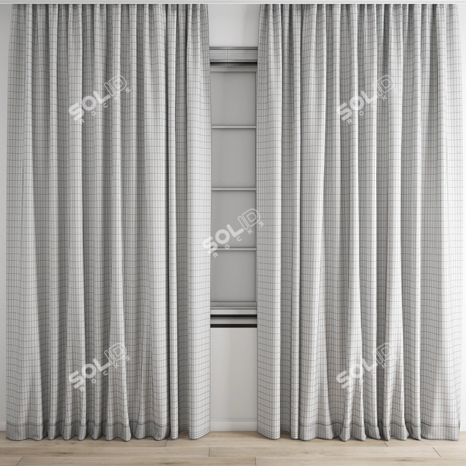 Polygonal Curtain Model Set 3D model image 3