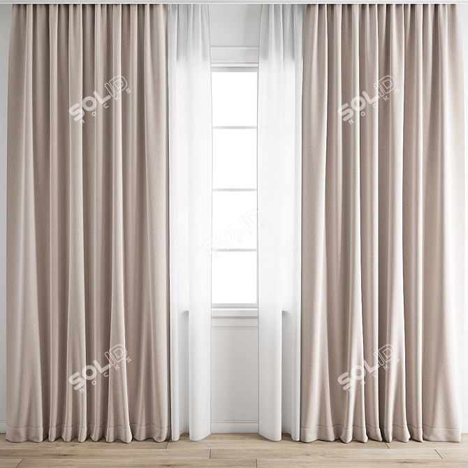 Polygonal Curtain Model Set 3D model image 4