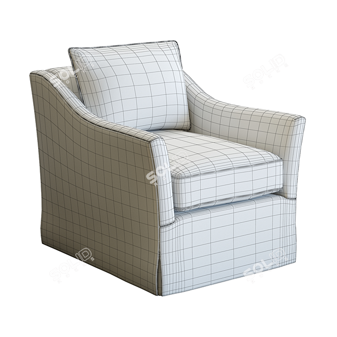 Premium Keely Slipcovered Armchair 3D Model 3D model image 6