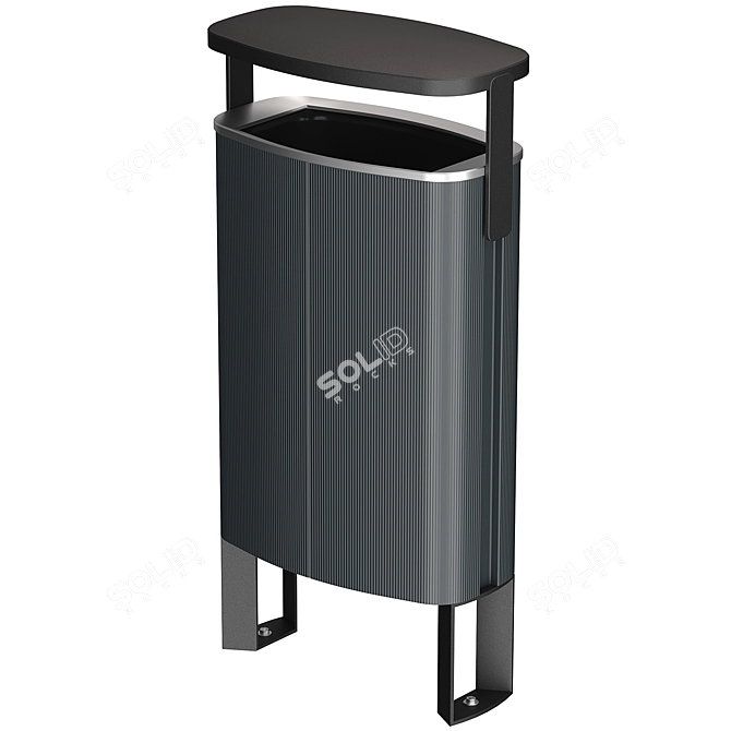 Modern Aluminum Trash Bin ZIEGLER 3D model image 1