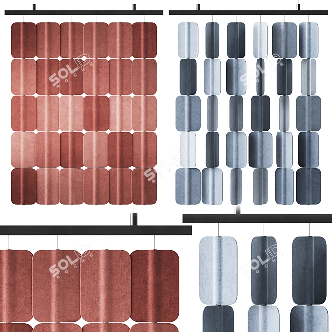 Acoustic Hanging Divider Panels 3D model image 1