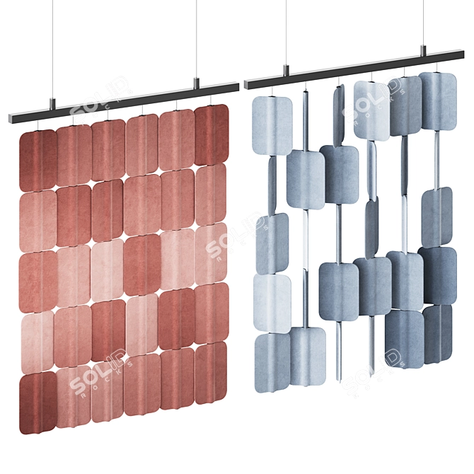 Acoustic Hanging Divider Panels 3D model image 2