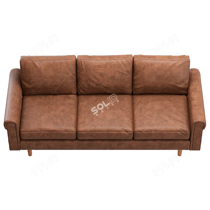 Modern Vegan Leather Sofa 3D model image 3