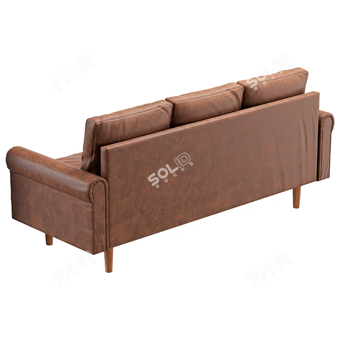 Modern Vegan Leather Sofa 3D model image 4