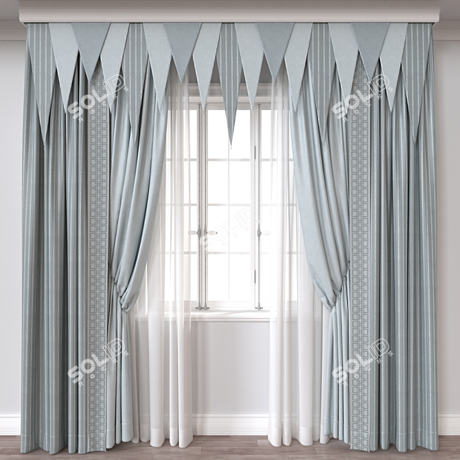 Modern Curtain Render Models Set 3D model image 1