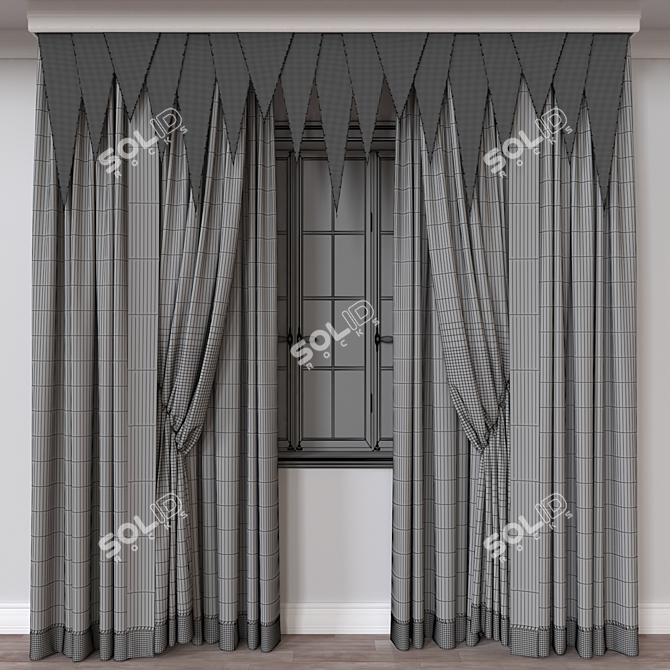 Modern Curtain Render Models Set 3D model image 4