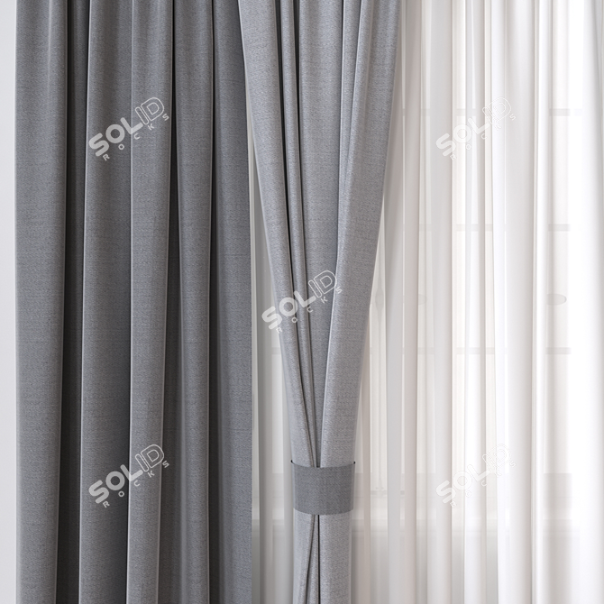 Universal Curtain 3D Model Set 3D model image 2