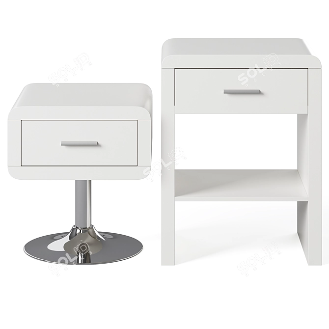 Sleek Bedside Table Set 3D model image 2