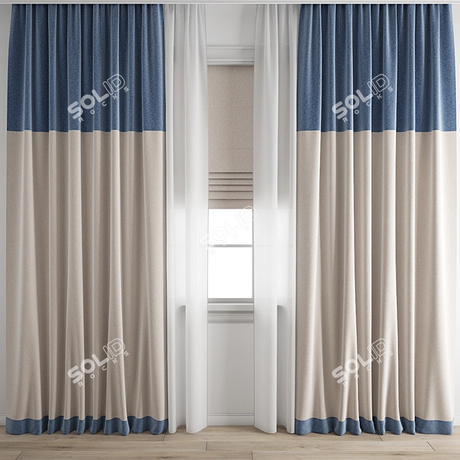 Polygonal Curtain Model Bundle 3D model image 1