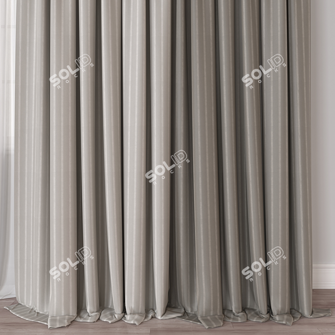 Modern Curtain 3D Model Render 3D model image 2