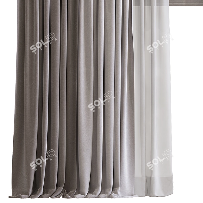 Meshed Curtain №191 3D model image 2