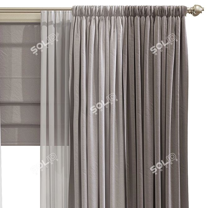 Meshed Curtain №191 3D model image 3