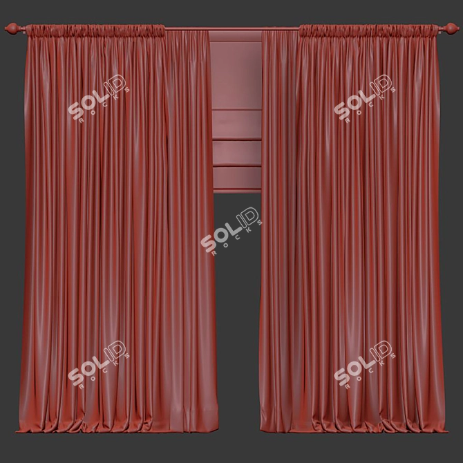 Meshed Curtain №191 3D model image 4