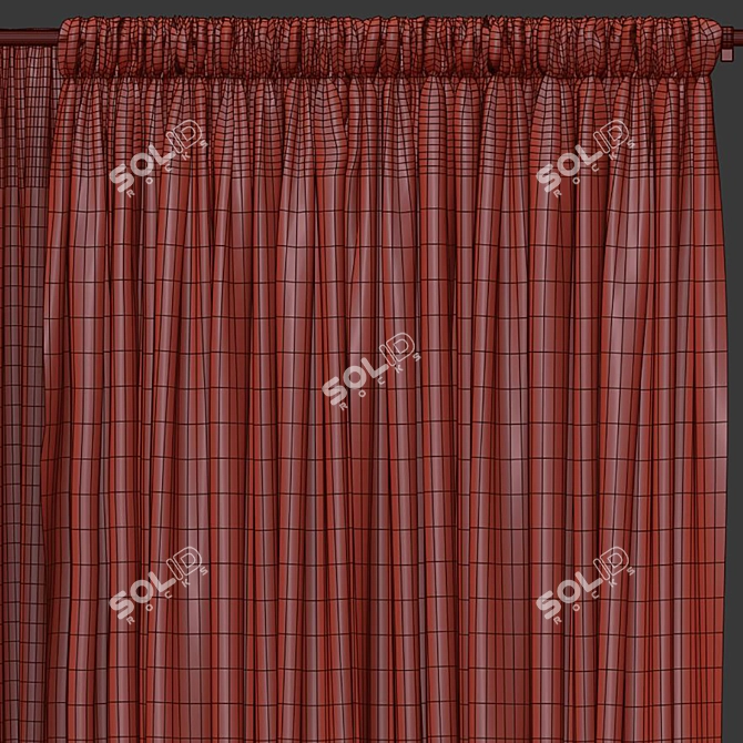 Meshed Curtain №191 3D model image 5