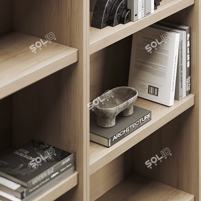 Modular Bookcase with UV Mapping 3D model image 2