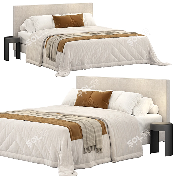 Zenith Stone Bed Collection 3D model image 1