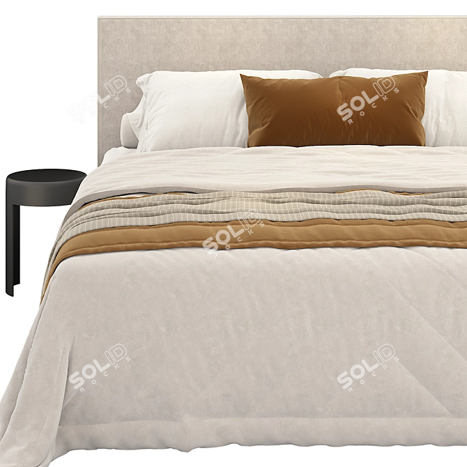 Zenith Stone Bed Collection 3D model image 3