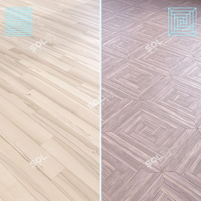 Wood Flooring 3D Model Kit 3D model image 1