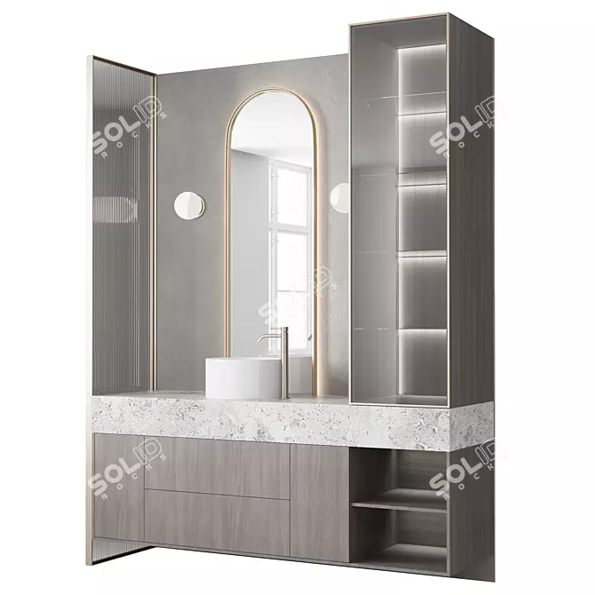 Modern Bathroom Furniture Set 3D model image 2