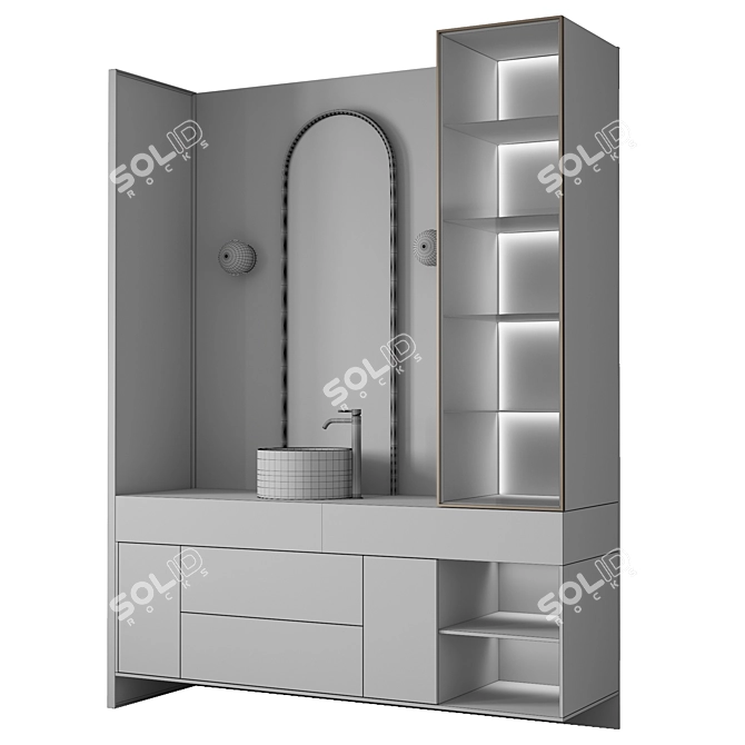 Modern Bathroom Furniture Set 3D model image 3