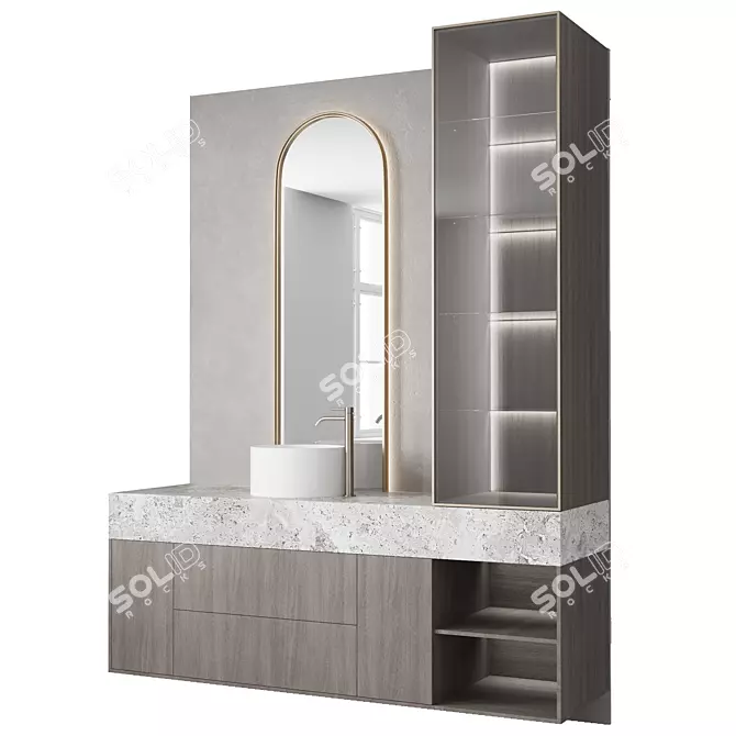 Modern Bathroom Furniture Set 3D model image 5