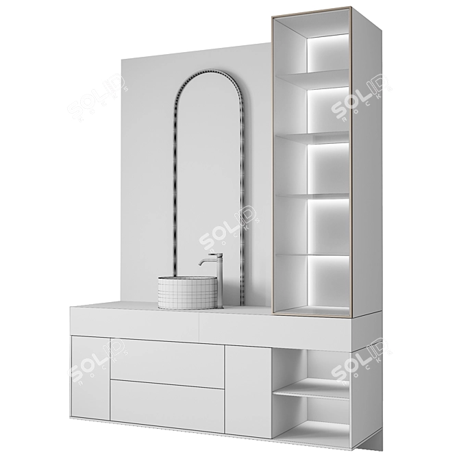 Modern Bathroom Furniture Set 3D model image 6