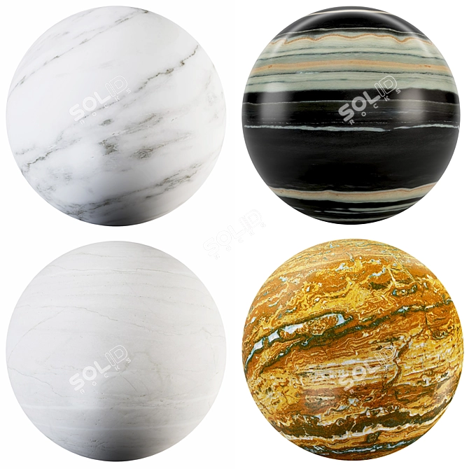  Marbled Collection Textures Bundle 3D model image 1