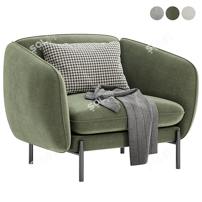 Modern Comfort Armchair by True Design 3D model image 2