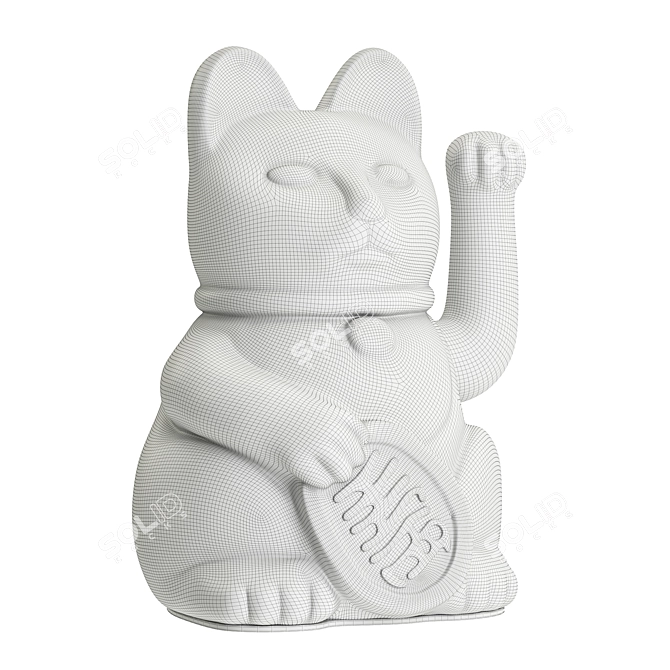 Japanese Lucky Cat Figurine 3D model image 2