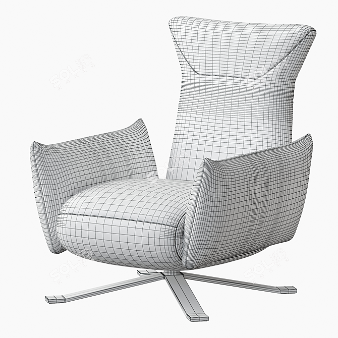 Sleek Calligaris Polse Lounge Chair 3D model image 4