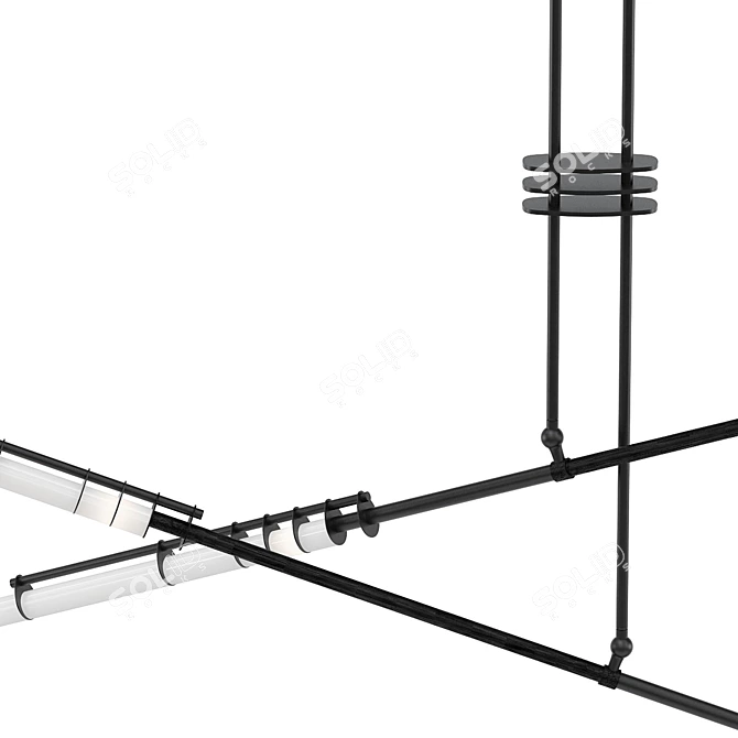 Double Flame Pendant Light 3D model image 2