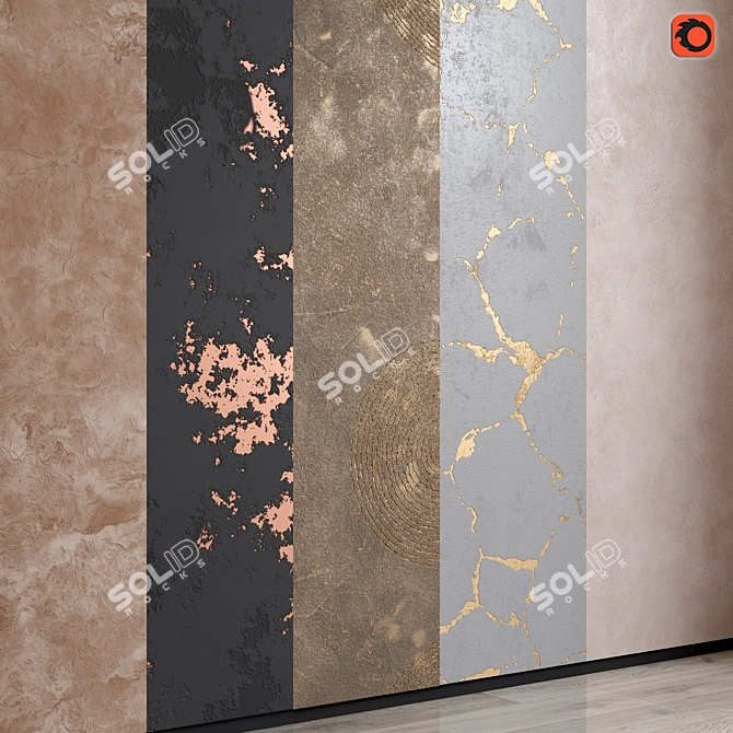 Decorative Plaster Set with Textures 3D model image 1