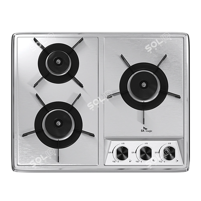 SK Magic Gas Cooktop - Trio 3D model image 6