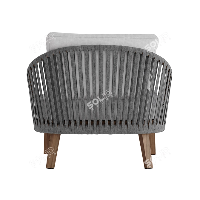 Teak & Tricord Lounge Chair 3D model image 6