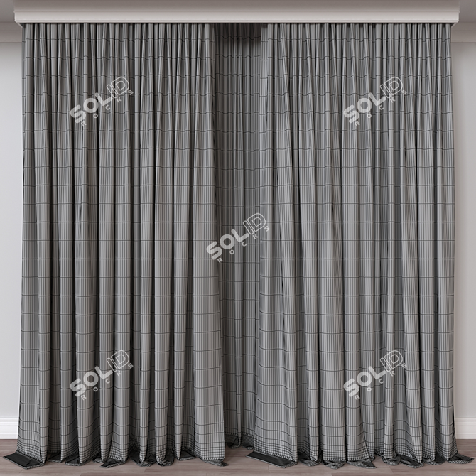 Polygonal Curtain Model 3D Render 3D model image 4