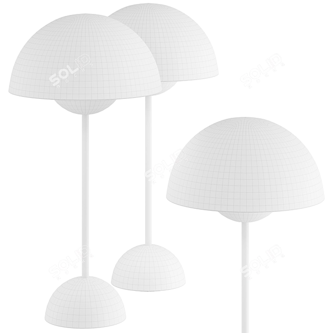  Retro Flowerpot Table Lamp 3D model image 3