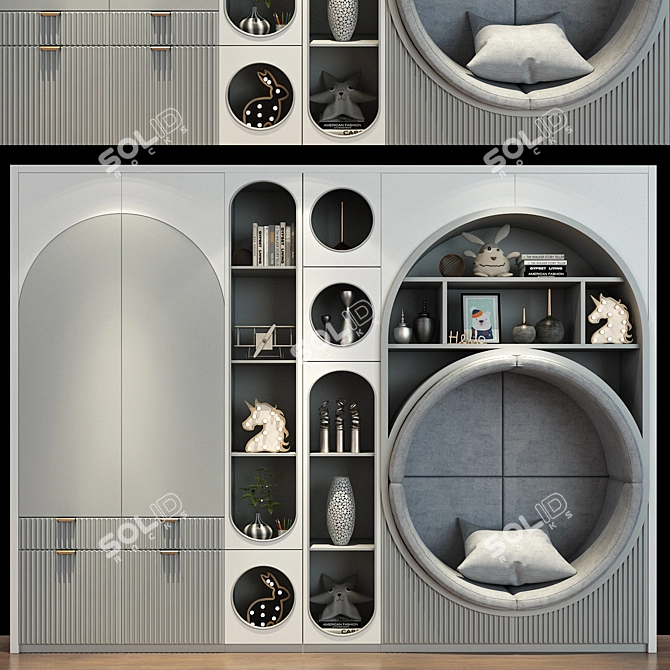 Customizable Children's Furniture Set 3D model image 1