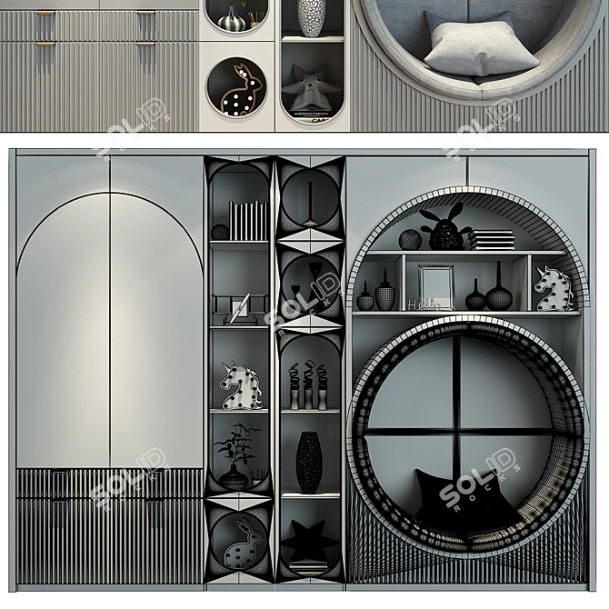 Customizable Children's Furniture Set 3D model image 2