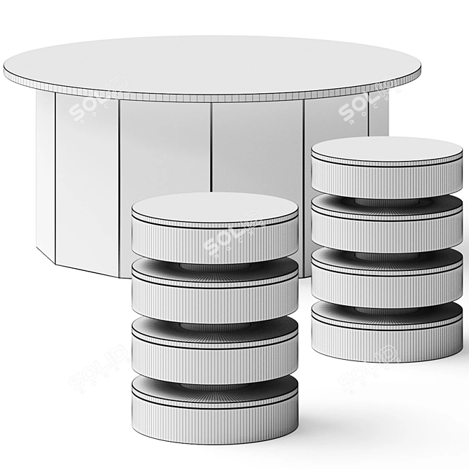 Modern Coffee and Side Tables 3D model image 2