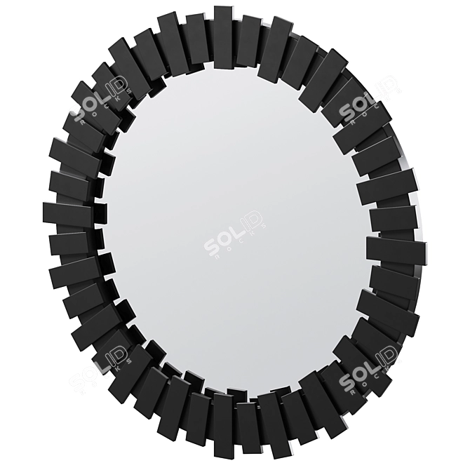 Elegant Clover Round Mirror 3D model image 1