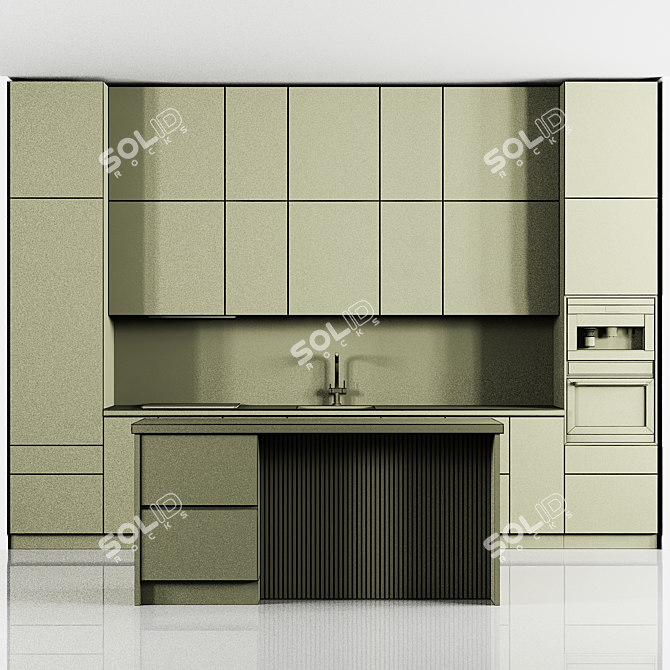  Modular Kitchen 3D Model 3D model image 4