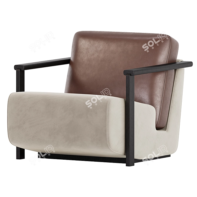 Franck Cuir Armchair Collection Highlight 3D model image 2