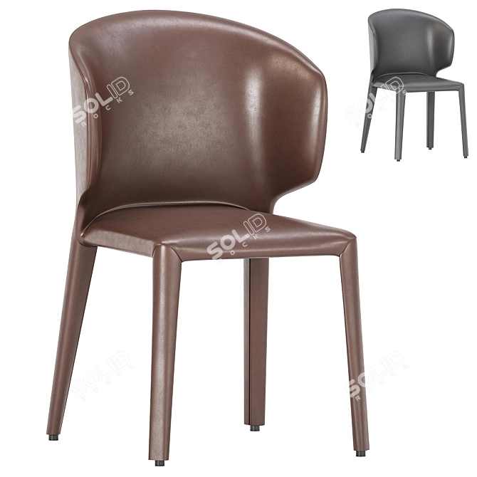 Sleek Cobain Dining Chair Elegance 3D model image 1